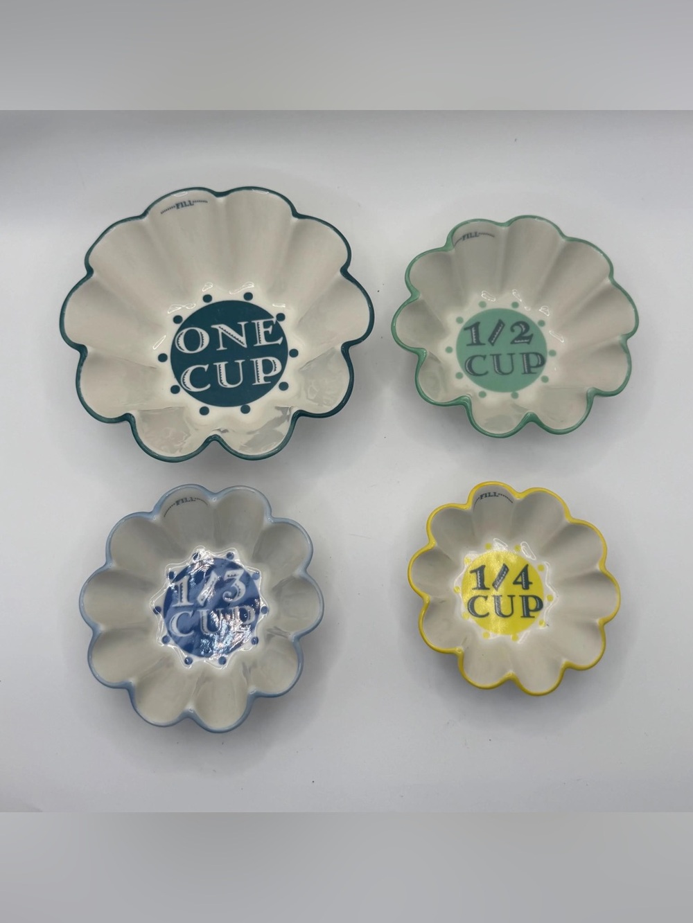 Anthropologie Ceramic Flower Petal Nesting Measuring Cups
By Sweet Madeleine 4pc